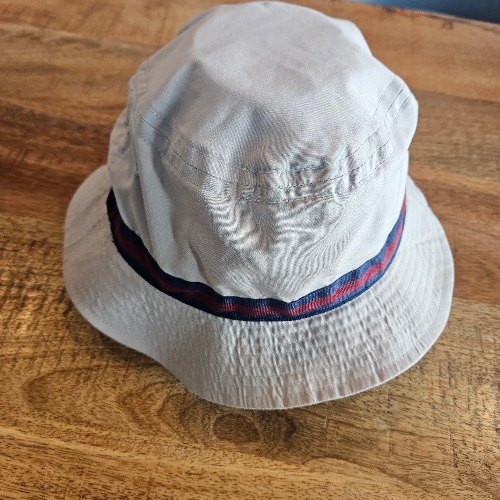 Country Gentleman Mens Tan Water Repellent Bucket Hat Size L Khaki Striped Band
